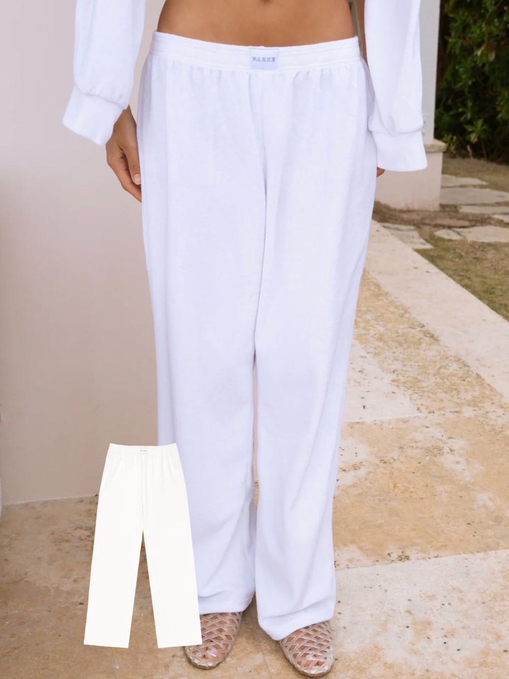 NEW White Parke Towel Terry Sweatpants